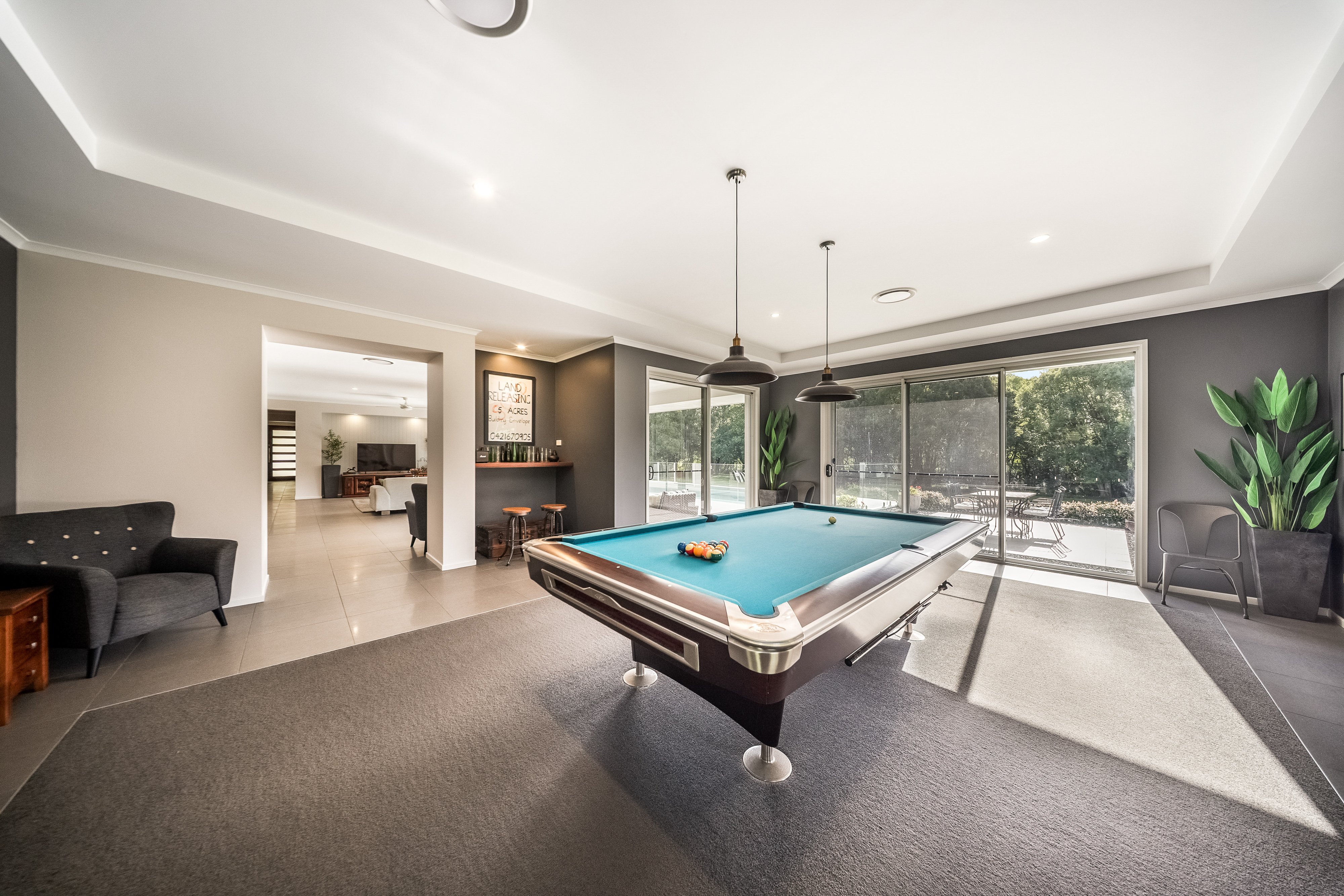 Billiards and entertainment room — real estate photography Tintenbar Northern Rivers