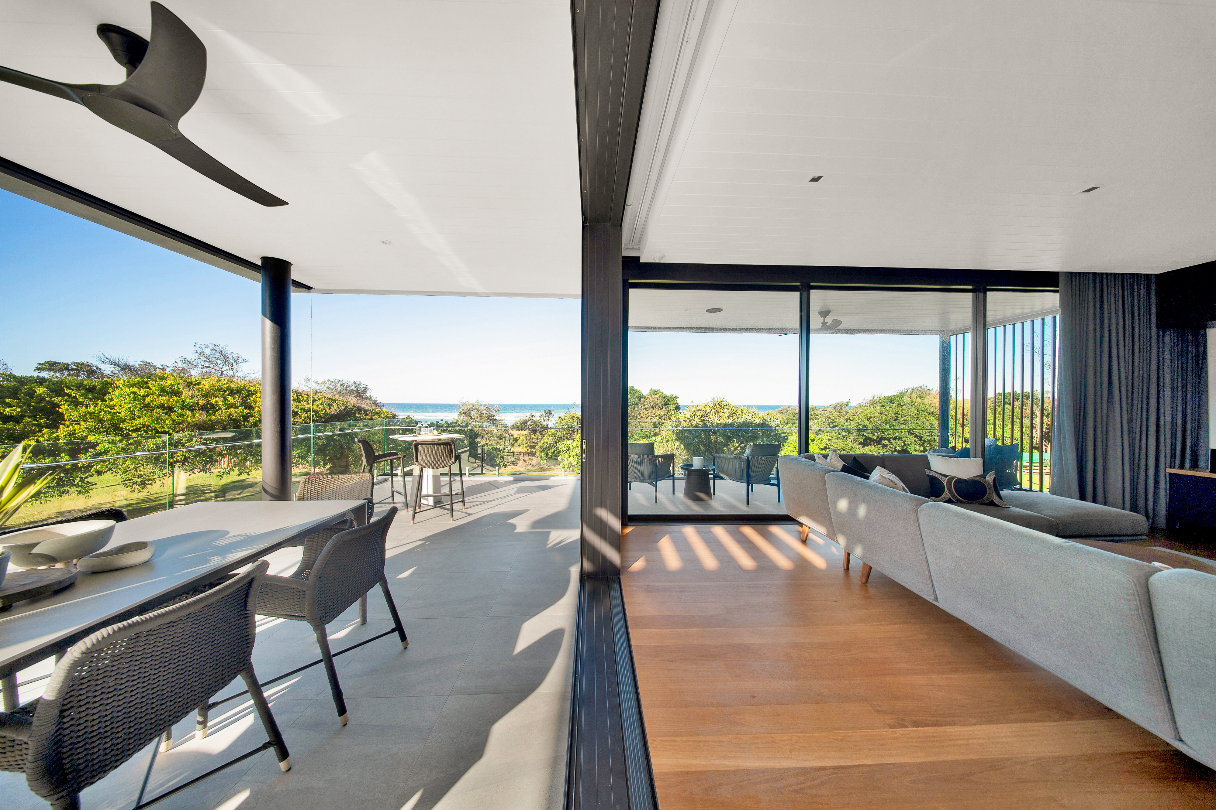 Indoor-outdoor living and entertaining terrace — real estate photography Hastings Point